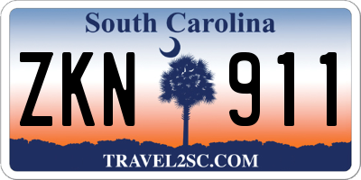 SC license plate ZKN911