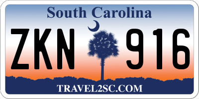 SC license plate ZKN916