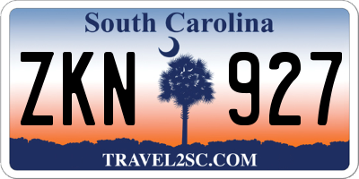 SC license plate ZKN927