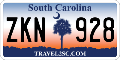 SC license plate ZKN928