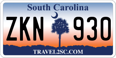 SC license plate ZKN930
