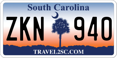 SC license plate ZKN940