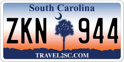 SC license plate ZKN944