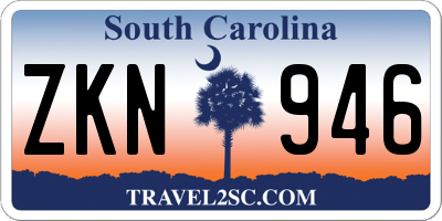 SC license plate ZKN946