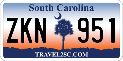 SC license plate ZKN951