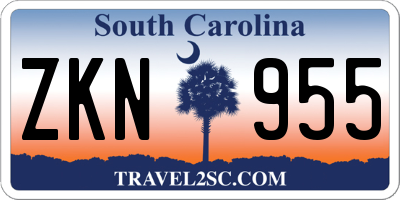 SC license plate ZKN955