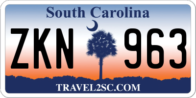 SC license plate ZKN963