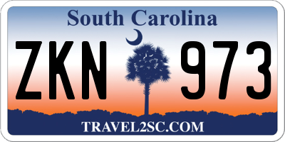 SC license plate ZKN973