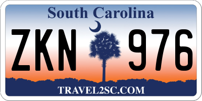 SC license plate ZKN976
