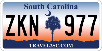 SC license plate ZKN977
