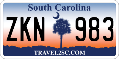SC license plate ZKN983
