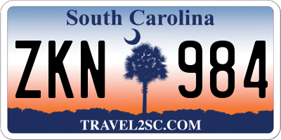 SC license plate ZKN984