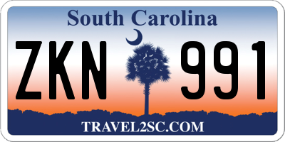 SC license plate ZKN991