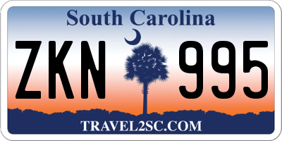 SC license plate ZKN995