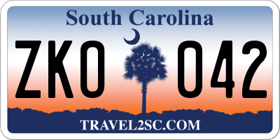 SC license plate ZKO042