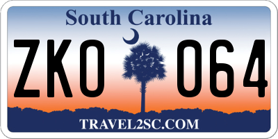 SC license plate ZKO064