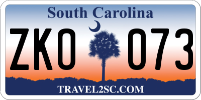 SC license plate ZKO073