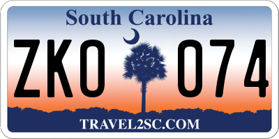 SC license plate ZKO074
