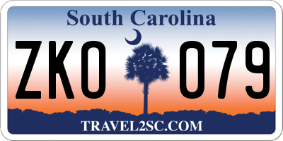 SC license plate ZKO079