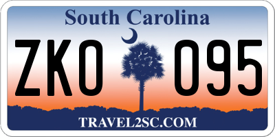 SC license plate ZKO095