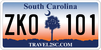 SC license plate ZKO101