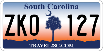SC license plate ZKO127