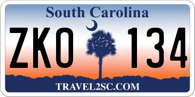 SC license plate ZKO134
