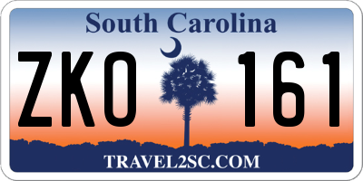 SC license plate ZKO161
