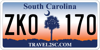 SC license plate ZKO170