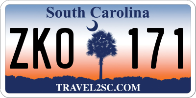 SC license plate ZKO171