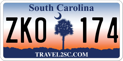 SC license plate ZKO174