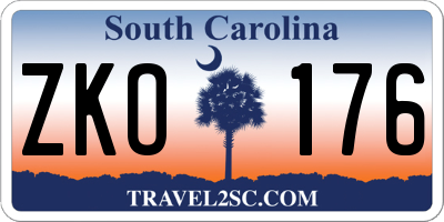 SC license plate ZKO176