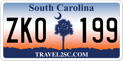 SC license plate ZKO199