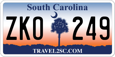 SC license plate ZKO249