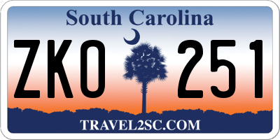 SC license plate ZKO251
