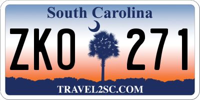 SC license plate ZKO271