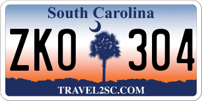 SC license plate ZKO304