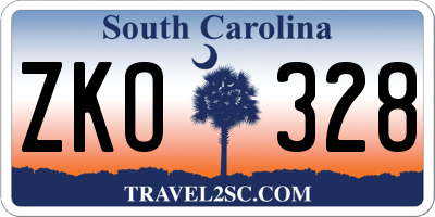 SC license plate ZKO328