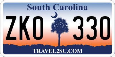 SC license plate ZKO330