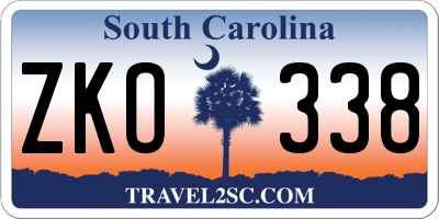 SC license plate ZKO338