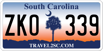 SC license plate ZKO339