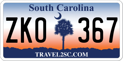 SC license plate ZKO367