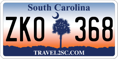SC license plate ZKO368