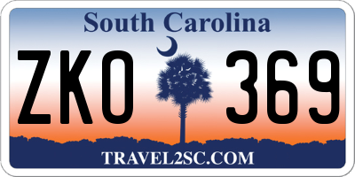 SC license plate ZKO369