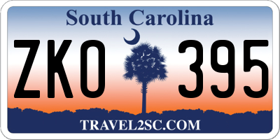 SC license plate ZKO395