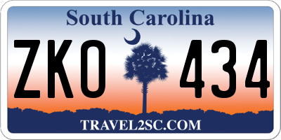 SC license plate ZKO434