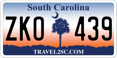 SC license plate ZKO439