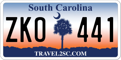 SC license plate ZKO441