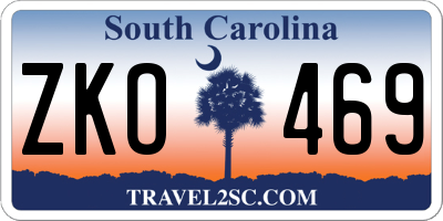 SC license plate ZKO469