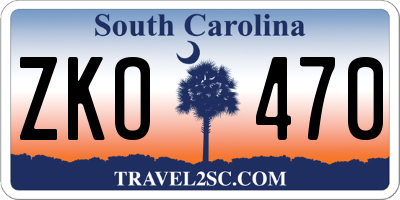 SC license plate ZKO470